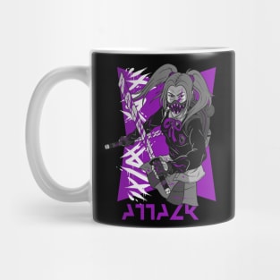 Anime Ninja Girl Design, For Truly Anime Lovers! Anime Samurai Girl, Manga Samurai Girl, Katana Mug